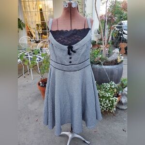 Elegant Black and White Checkered Dress